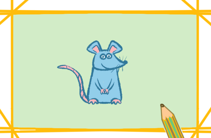 老鼠简笔画带颜色简笔画教程步骤图片