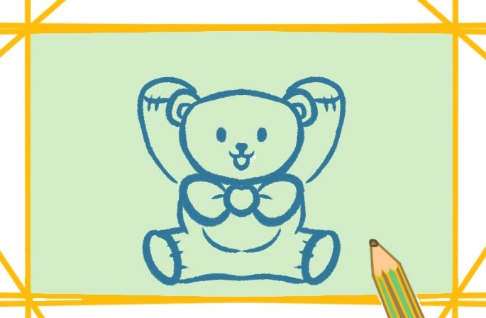可爱的玩具熊简笔画教程步骤图片