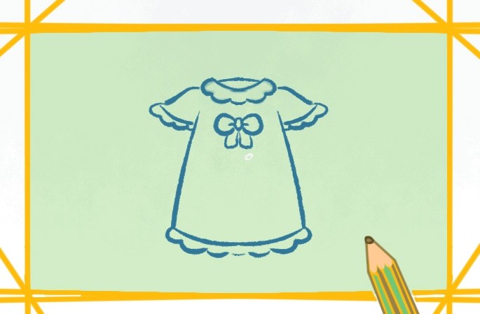 可爱的儿童连衣裙简笔画教程步骤图片