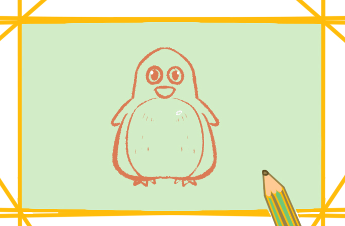 企鹅带颜色儿童画怎么画步骤图