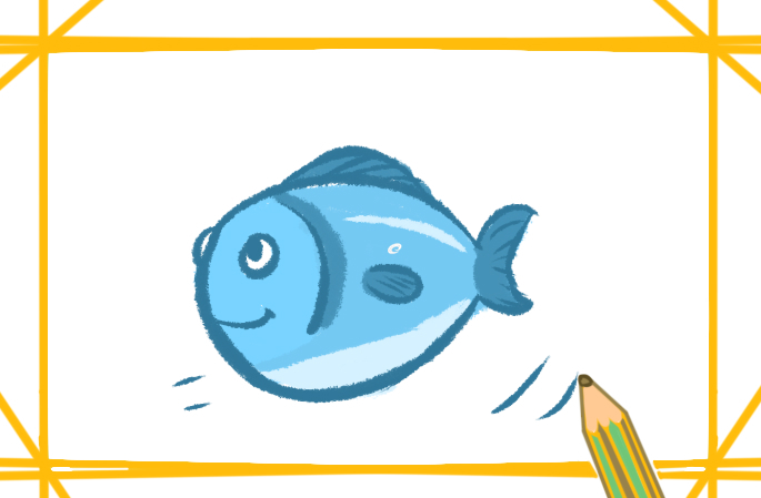 卡通的鱼简笔画带颜色教程简单好看图片