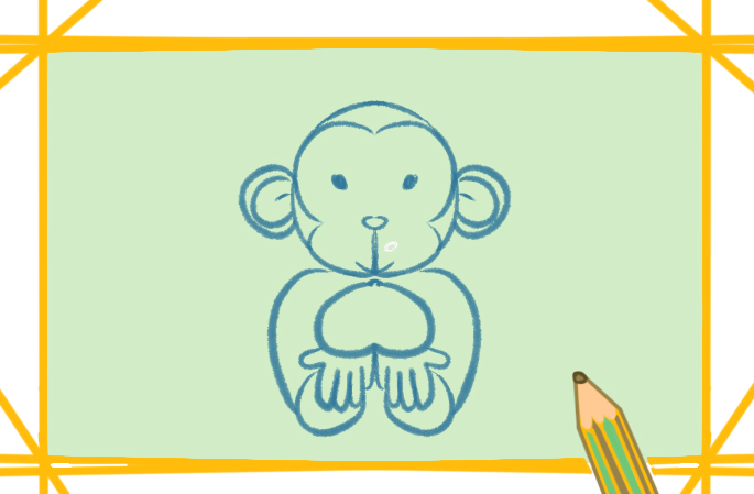 简单的猕猴简笔画彩色的图片怎么画