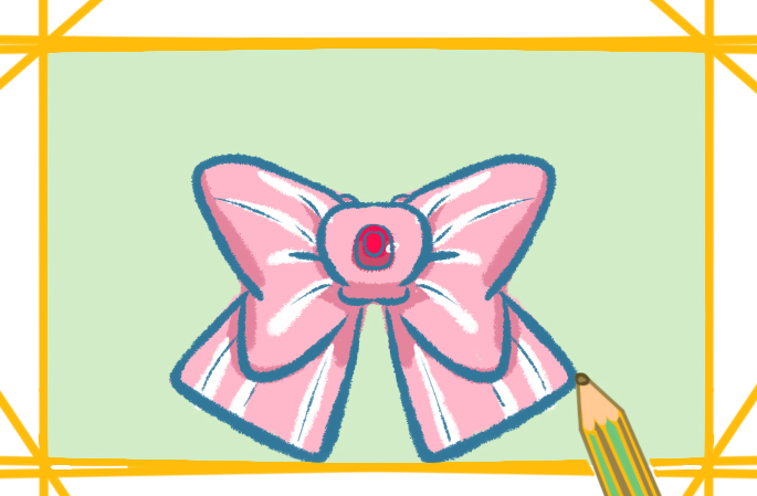 粉色蝴蝶结简笔画步骤图