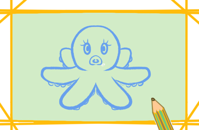 简单的卡通章鱼简笔画教程图片过程
