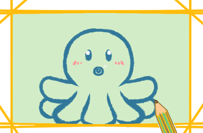 章鱼简笔画卡通漂亮教程步骤图片