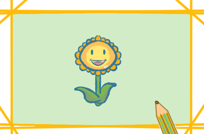一幅简单漂亮的葵花画的图片怎么画