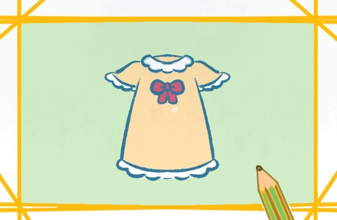 可爱的儿童连衣裙简笔画教程步骤图片