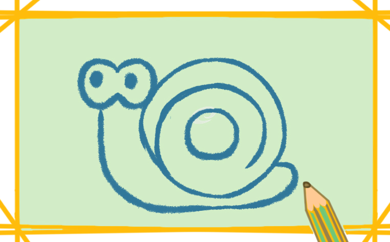 蜗牛带颜色简笔画教程步骤图片