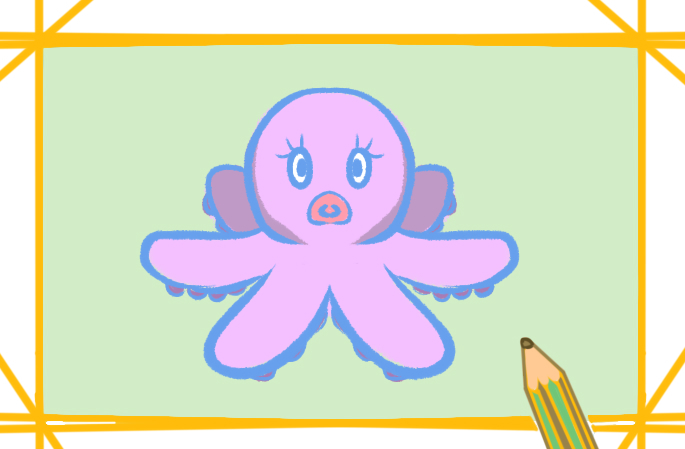 简单的卡通章鱼简笔画教程图片过程