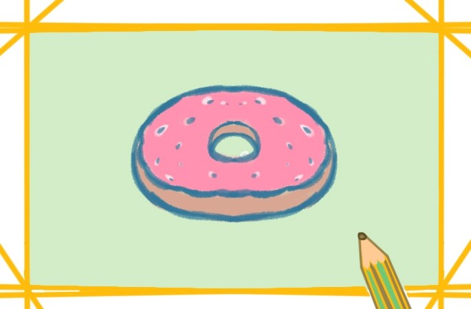 简单的甜甜圈简笔画教程步骤图片