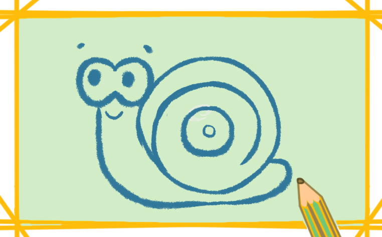 蜗牛带颜色简笔画教程步骤图片