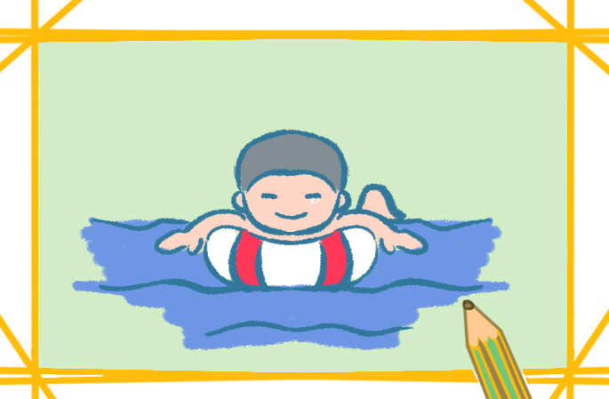 游泳安全简笔画 简单图片