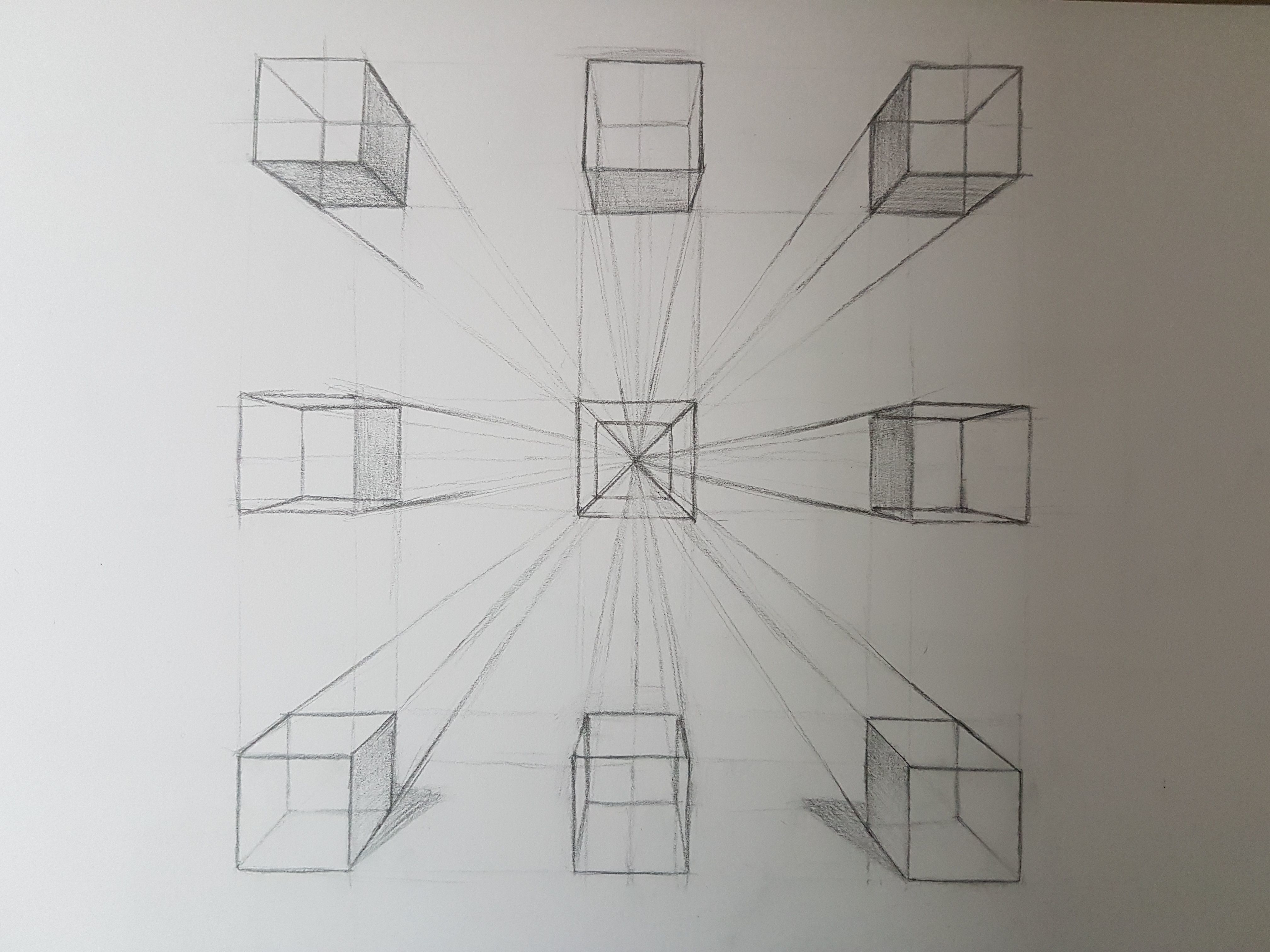 一点透视速写图片